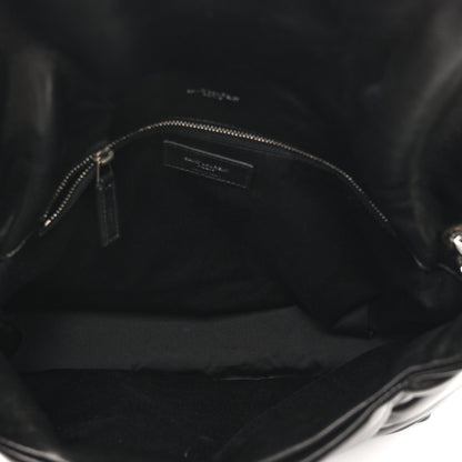 Saint Laurent Lambskin Quilted Medium Loulou Puffer Monogram Chain Satchel Black 5 of 11