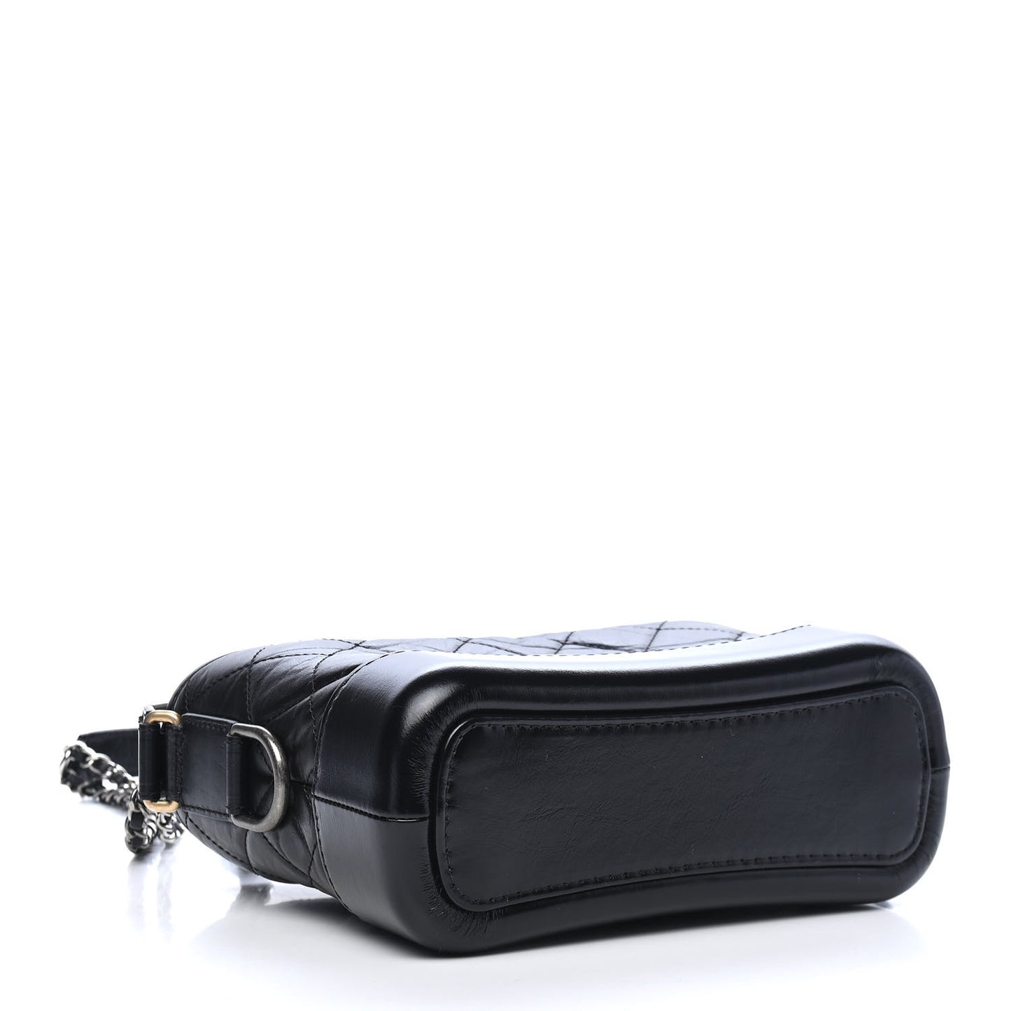 Aged Calfskin Quilted Small Gabrielle Hobo Black