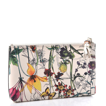 Gucci Calfskin Flora Infinity Small Zip Pouch White 3 of 7