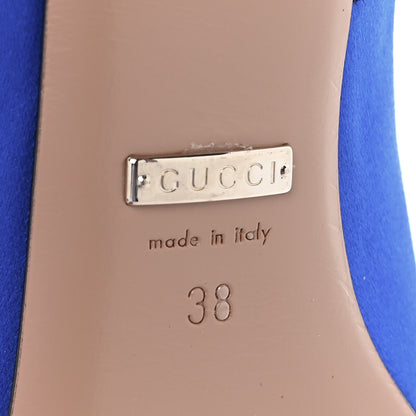 Gucci Satin Sparkling GG Pumps 38 Deep Zaffiro 7 of 12