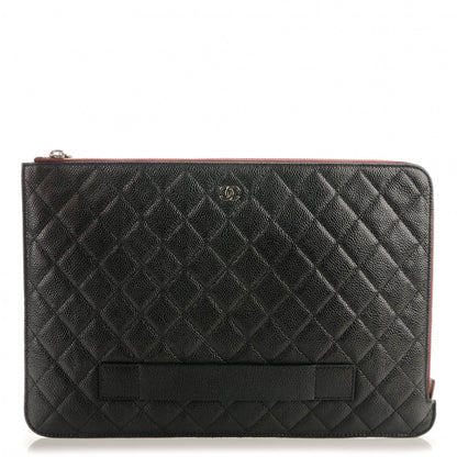 Chanel Caviar Quilted Large Slide Pouch Black 1 of 7