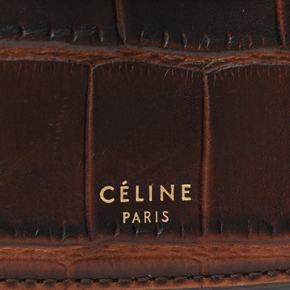 Celine Crocodile Embossed Calfskin Mini Symmetrical Bag Brown 6 of 10