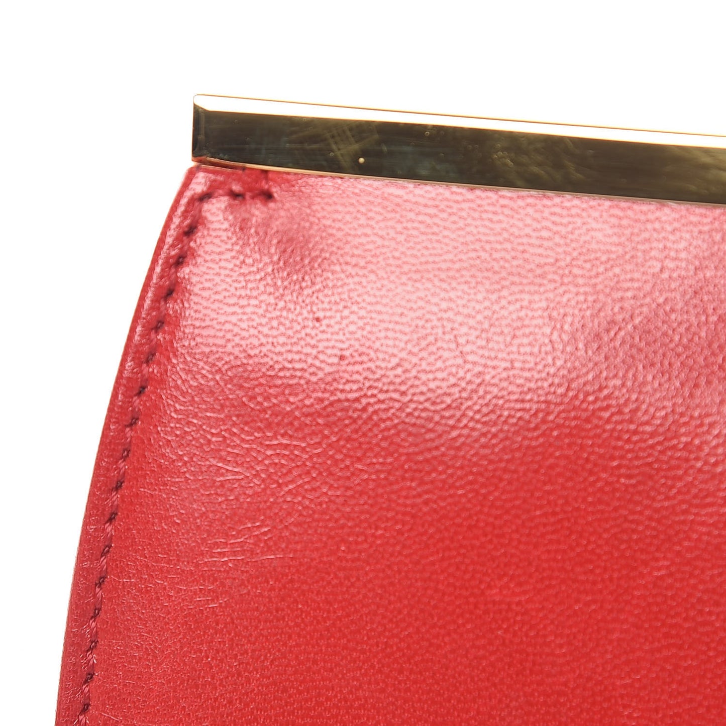 Goatskin Chic Kisslock Mini Clutch Rosso