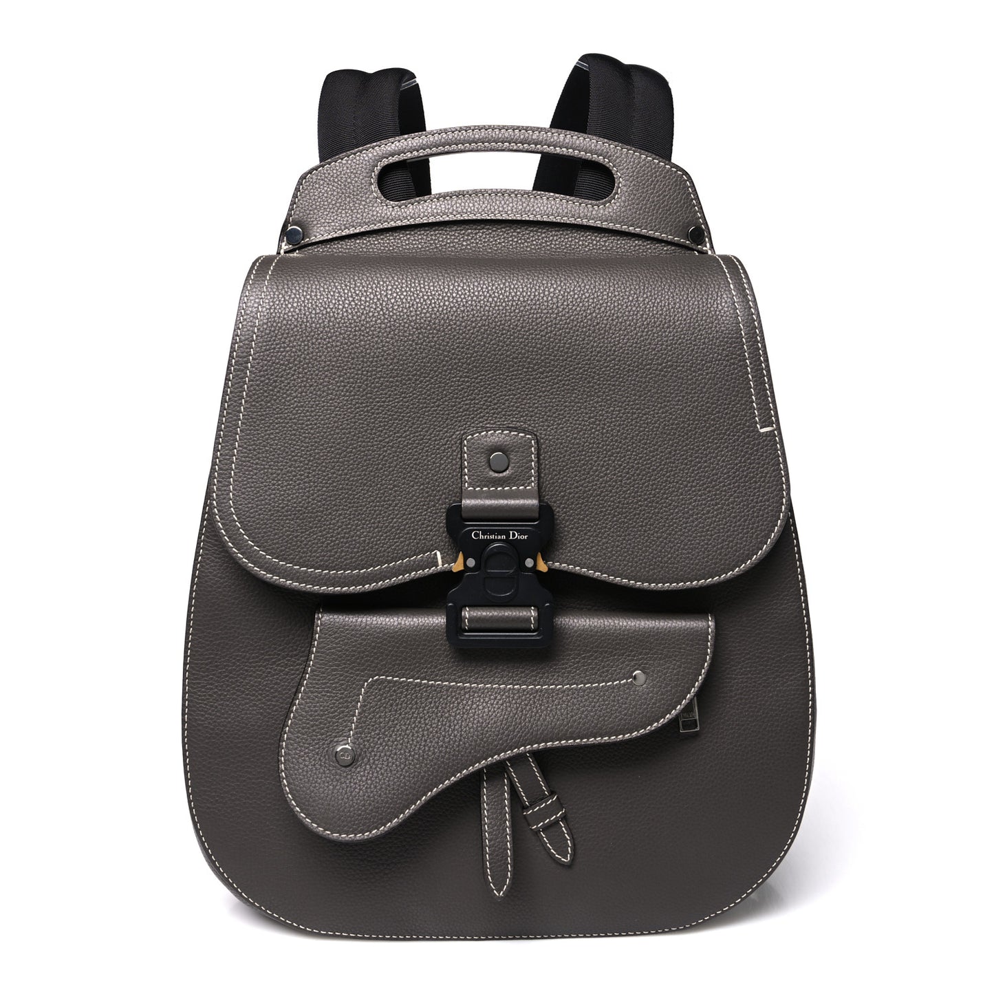 Grained Calfskin Maxi Gallop Sling Bag Grey