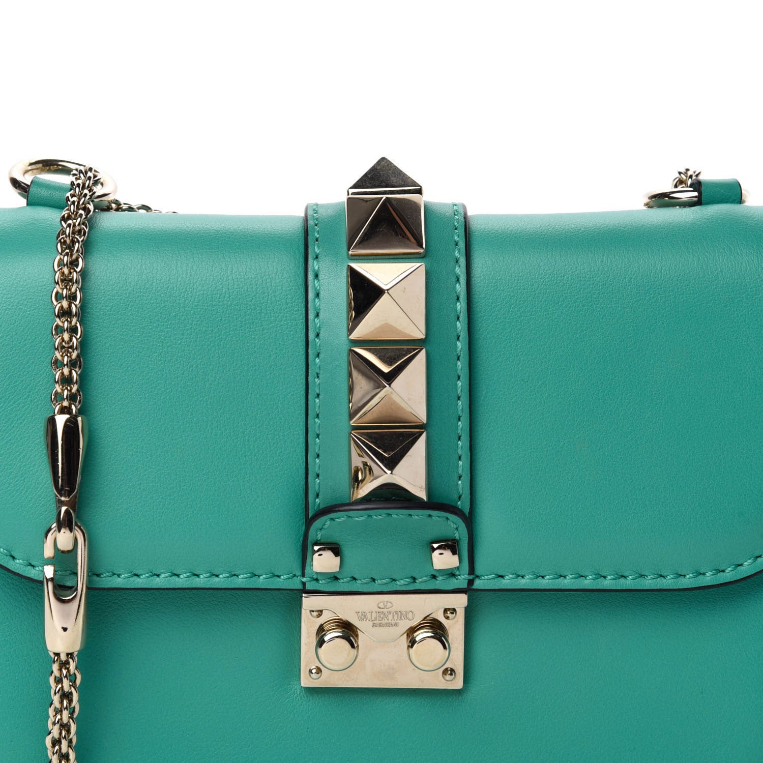 Valentino Garavani Vitello Small Glam Lock Rockstud Flap Colibri 10 of 10