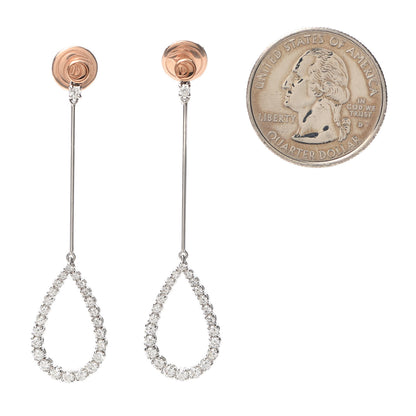 Damiani 18K White Rose Gold Diamond Drop Earrings 2 of 5