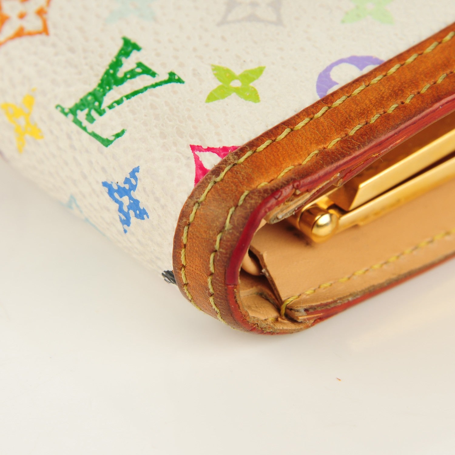 Louis Vuitton Monogram Multicolor French Purse Wallet White 5 of 14