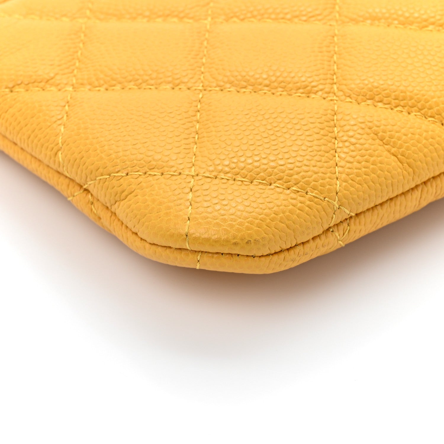 Chanel Caviar Quilted Small Cosmetic Case Yellow 8 of 8
