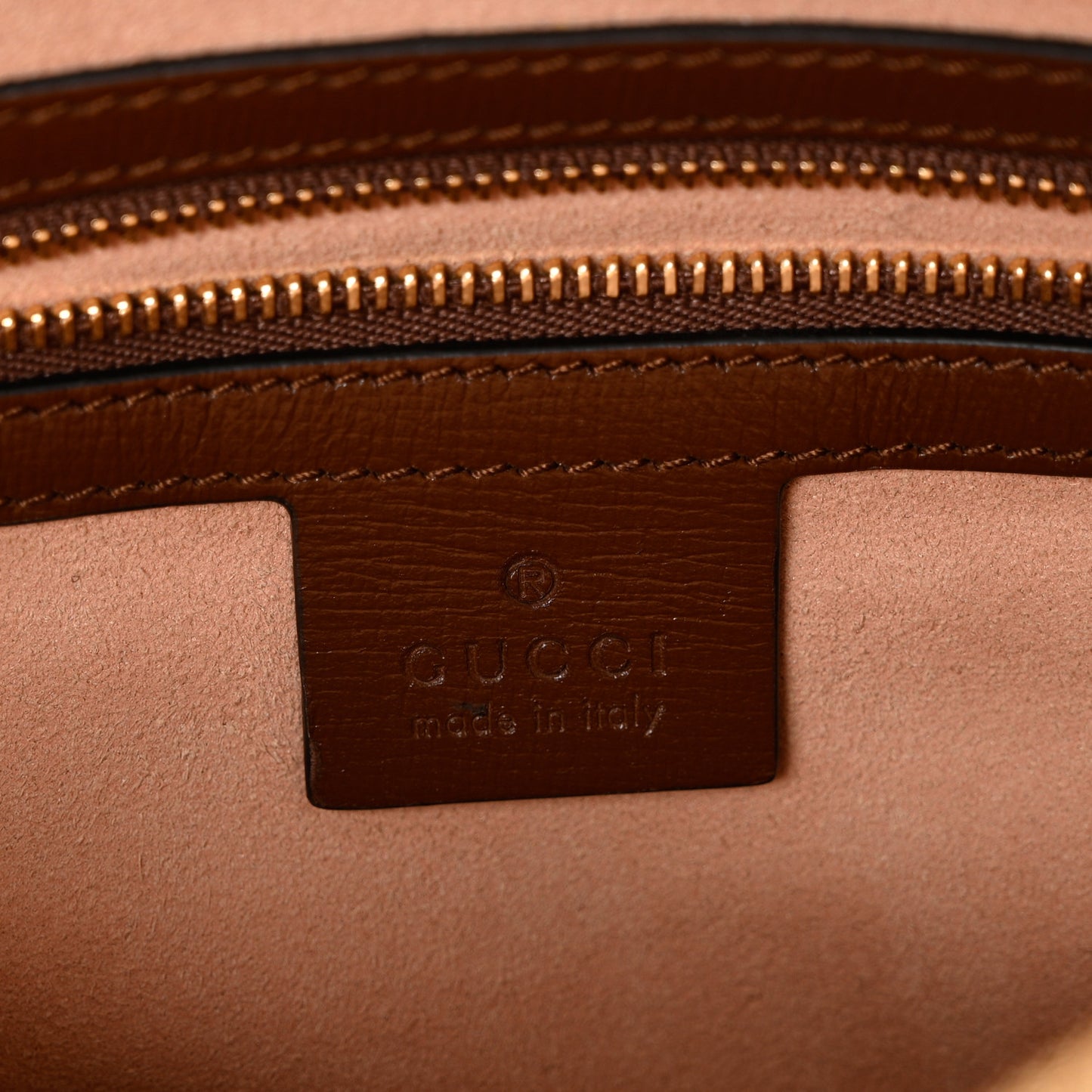 GG Supreme Monogram Small Horsebit 1955 Shoulder Bag Beige Brown Sugar
