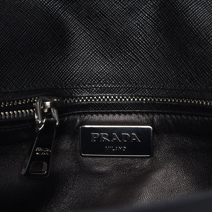 Prada Saffiano Lux Flap Clutch Nero Black 6 of 6