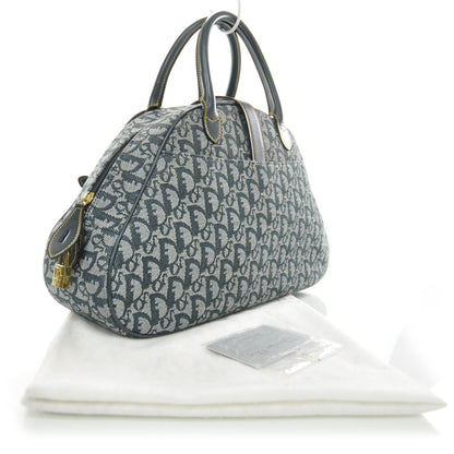 Christian Dior Monogram Saddle Bowler Tote Navy 3 of 10