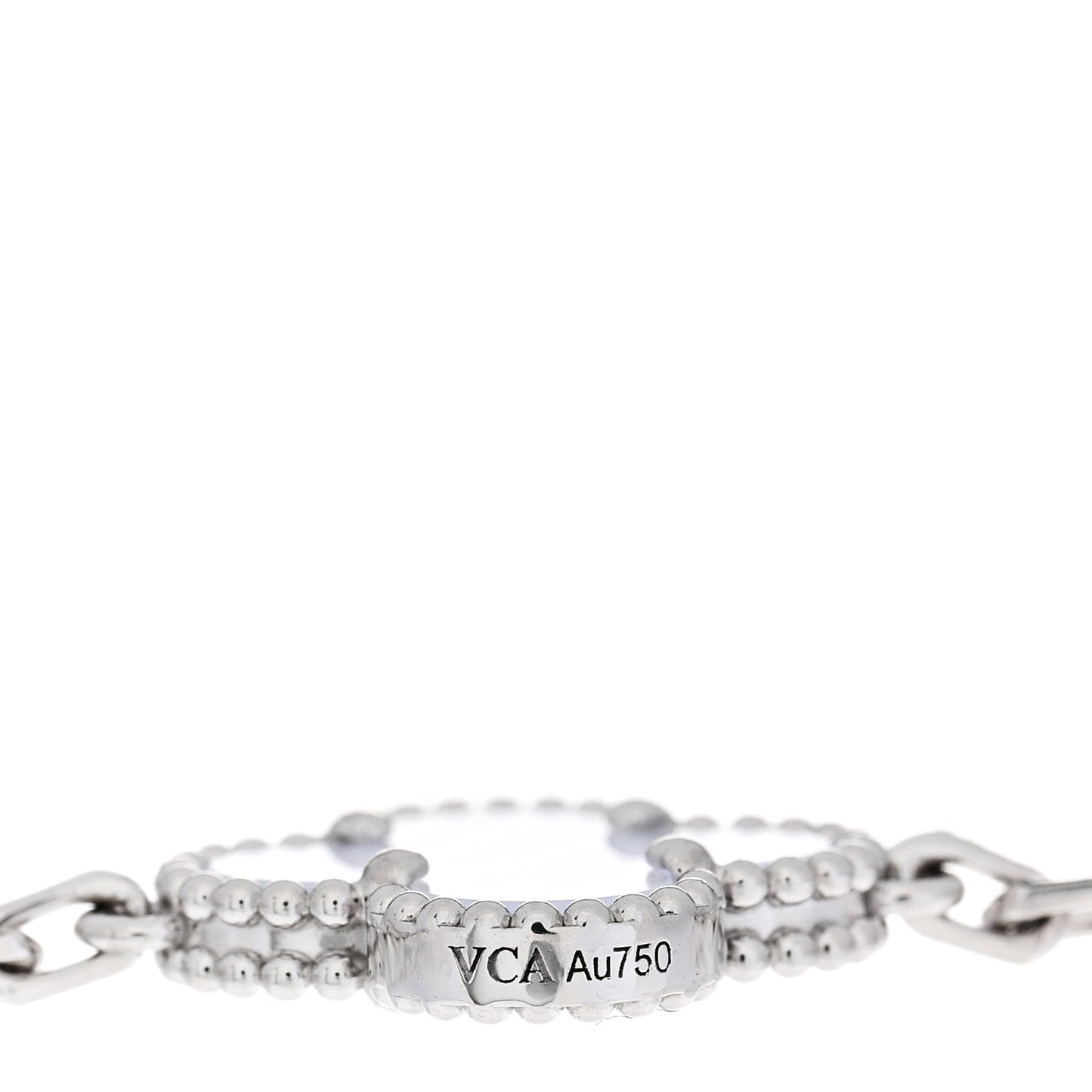 18K White Gold Chalcedony 5 Motifs Vintage Alhambra Bracelet