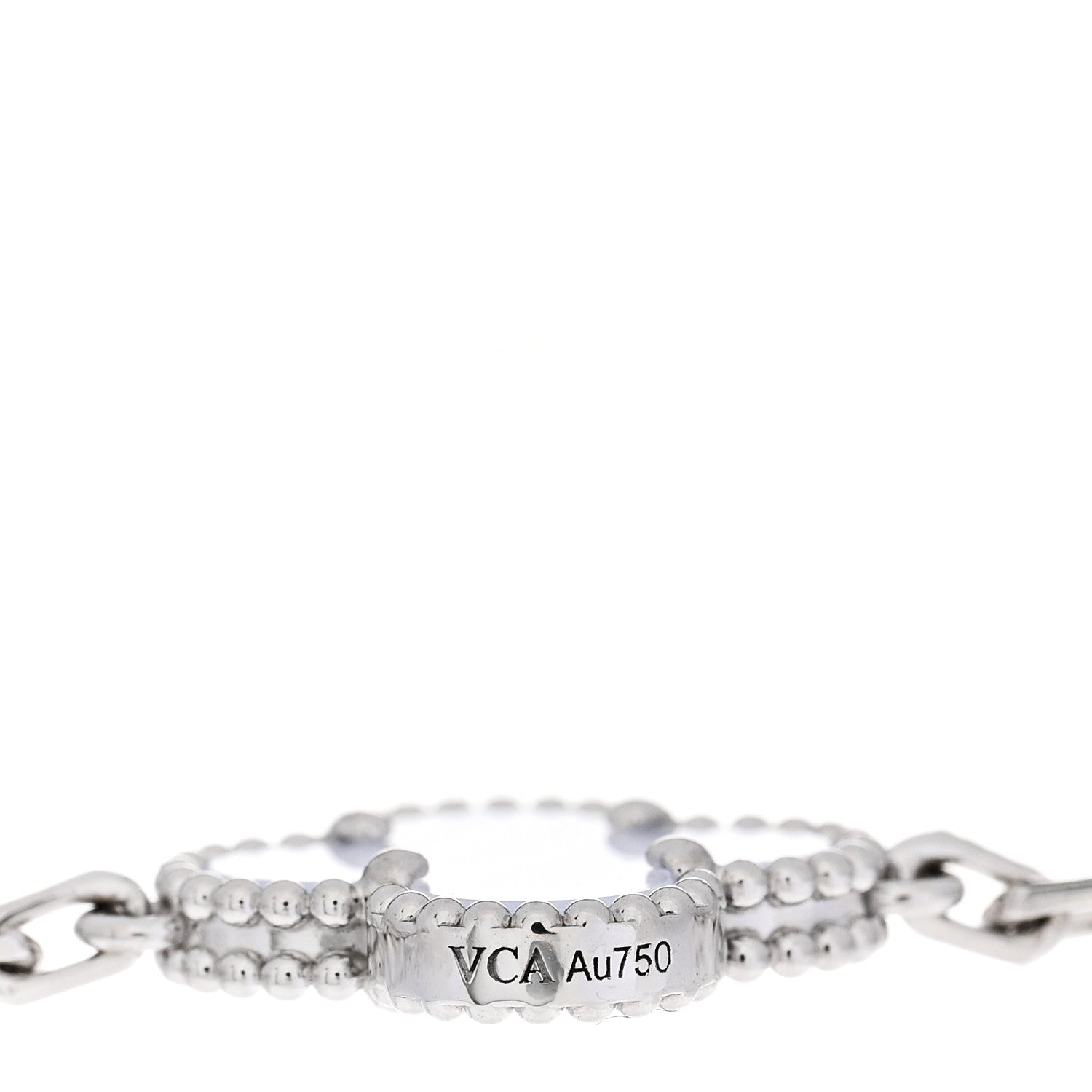 Van Cleef & Arpels 18K White Gold Chalcedony 5 Motifs Vintage Alhambra Bracelet 3 of 5