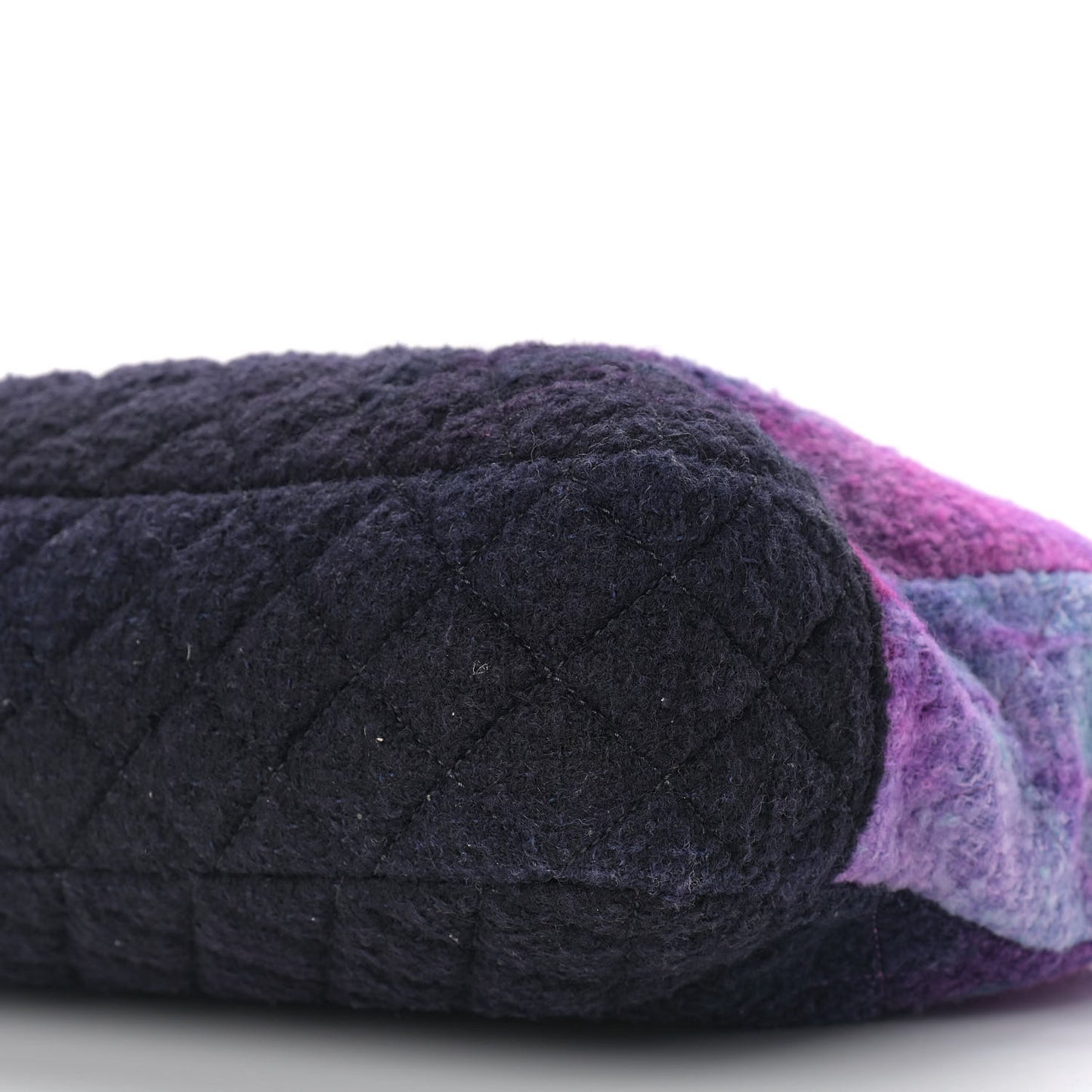 Wool Tweed CC Tote Purple Black Blue