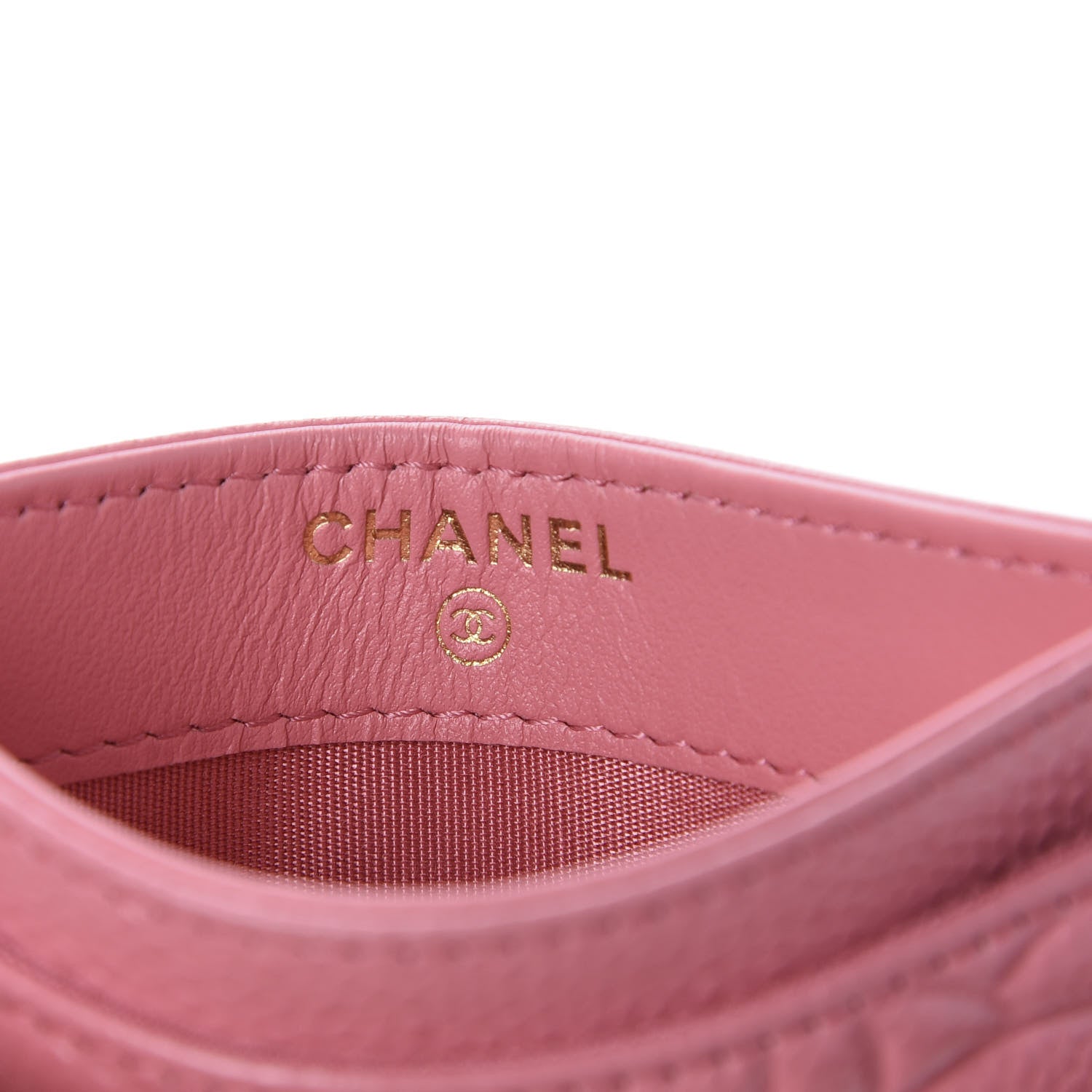 Chanel Caviar Camellia Embossed Card Holder Pink 8 of 11