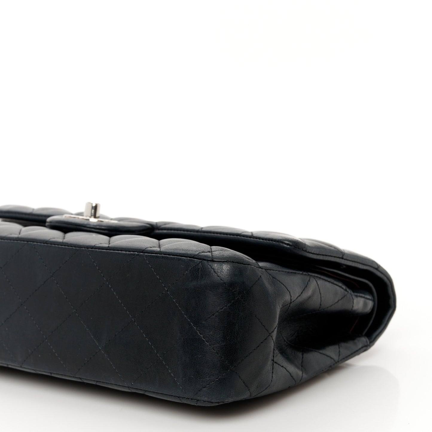 Lambskin Quilted Medium Double Flap Black