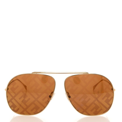 Fendi Metal Fendi Forever Aviator Sunglasses FF0407/G/S Gold 2 of 8