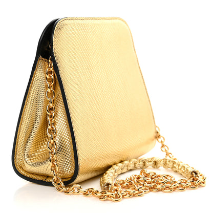 Tom Ford Snakeskin Small Cosmo T Lock Shoulder Bag Gold 2 of 13