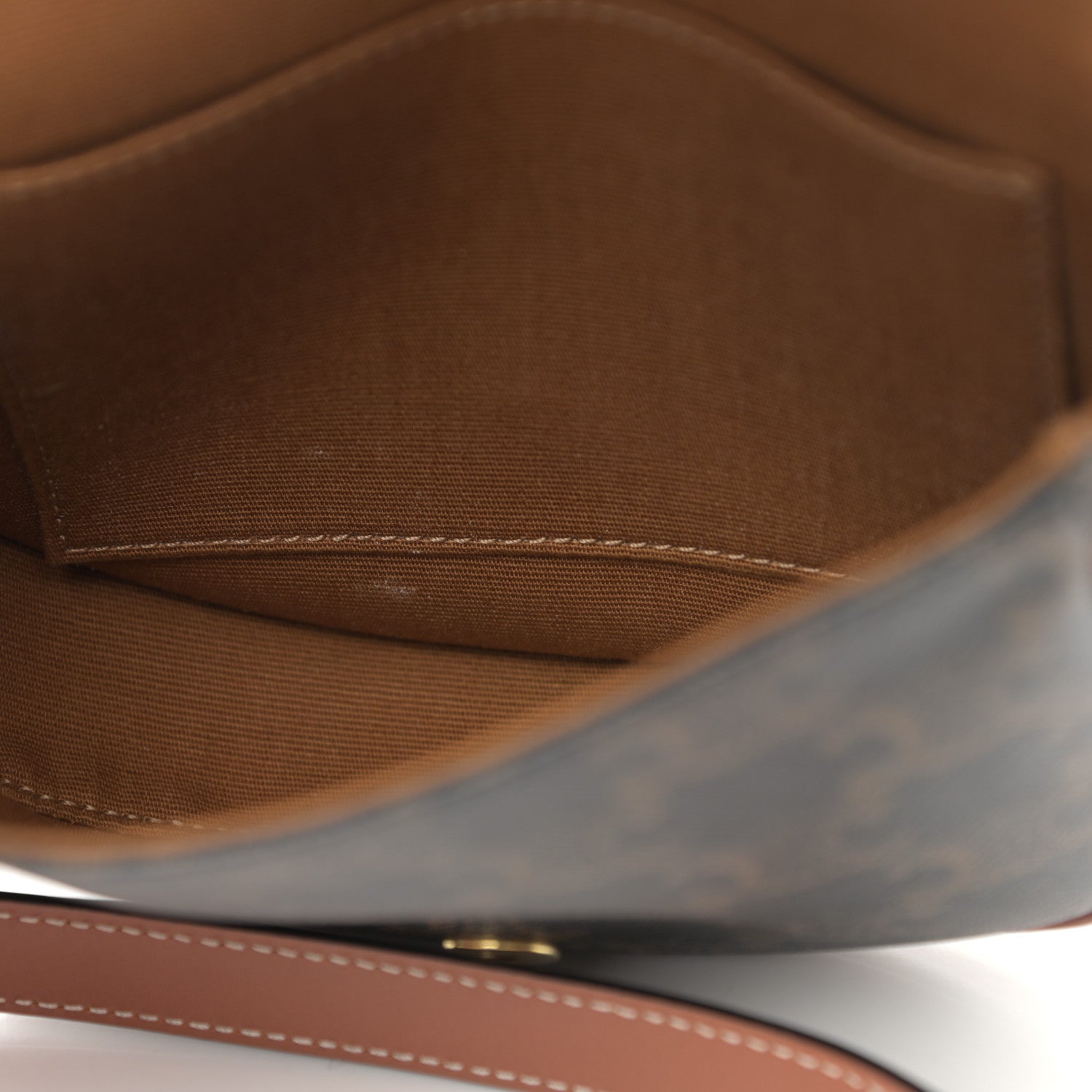 Celine Canvas Calfskin Triomphe Mini Besace Tan 11 of 11