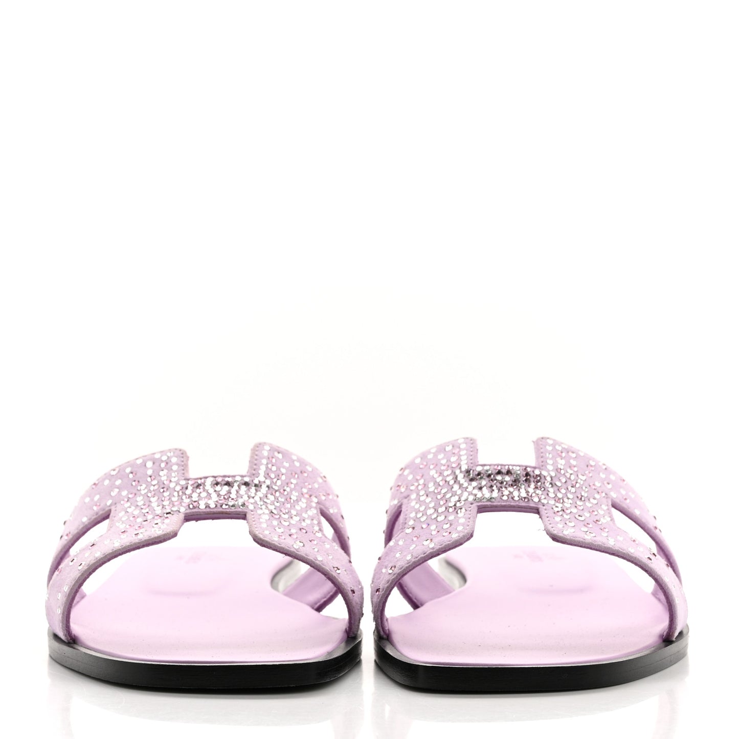 Suede Goatskin Crystal Oran Sandals 37 Violet Amethyste