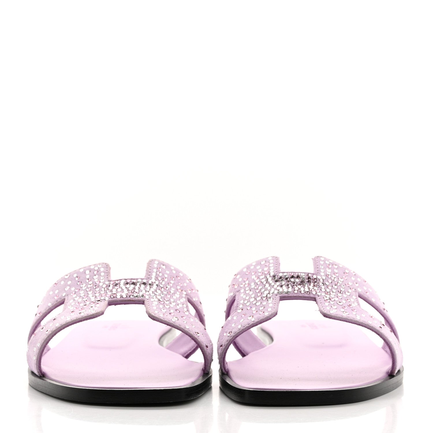 Hermes Suede Goatskin Crystal Oran Sandals 37 Violet Amethyste 2 of 9