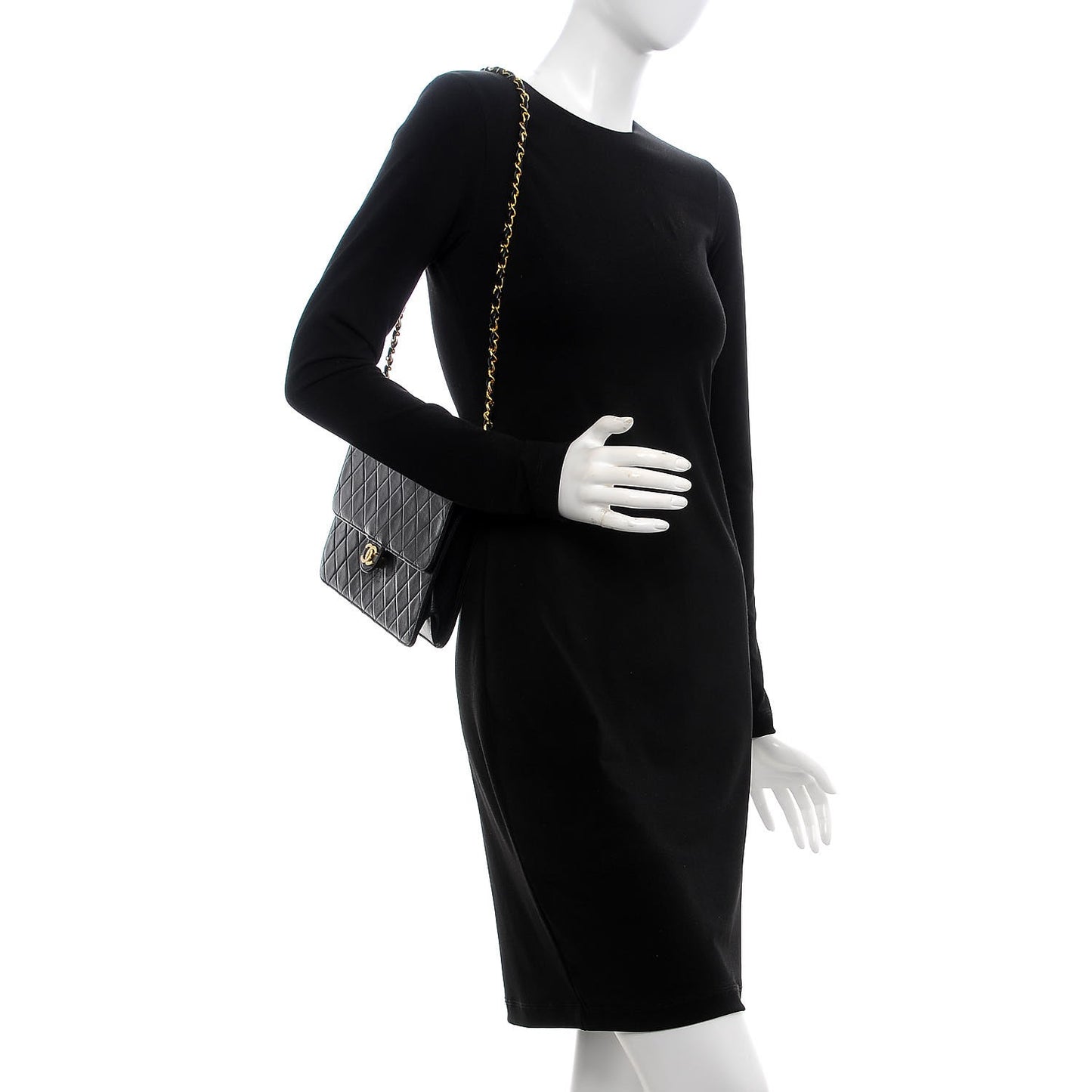 Lambskin Quilted Medium Single Flap Black