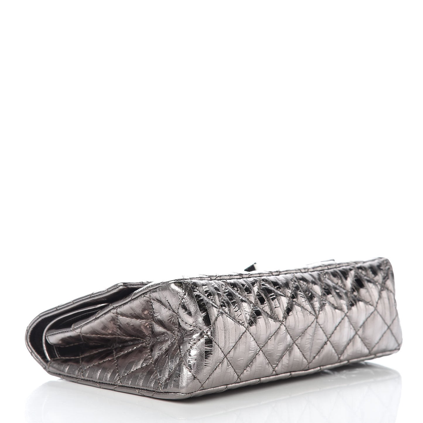 Metallic Striped Calfskin 2.55 Reissue 226 Flap Dark Silver