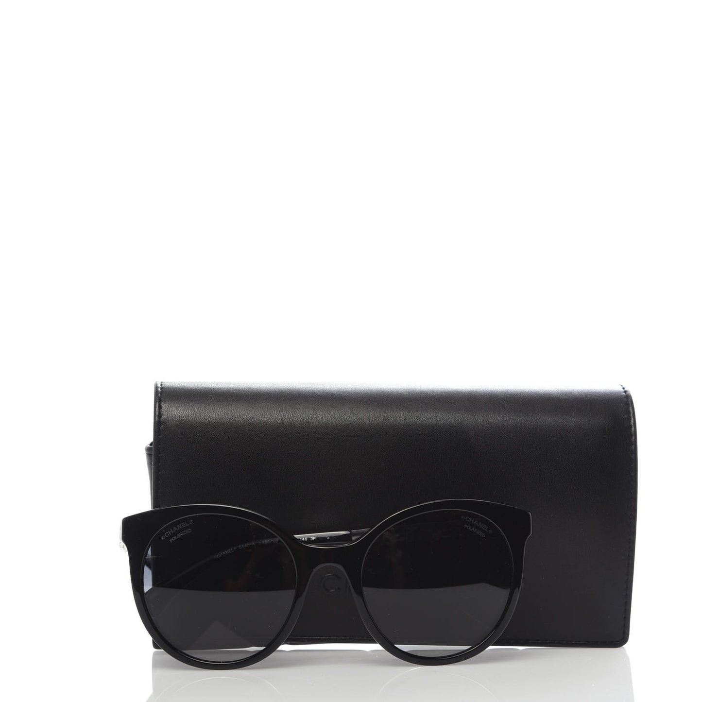 Acetate Metal Polarized Pantos Sunglasses 5440-A Black