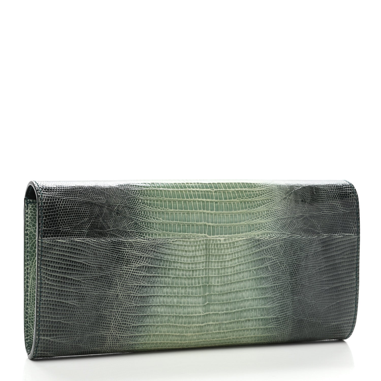 Saint Laurent Ombre Lizard Muse Clutch Green 3 of 7