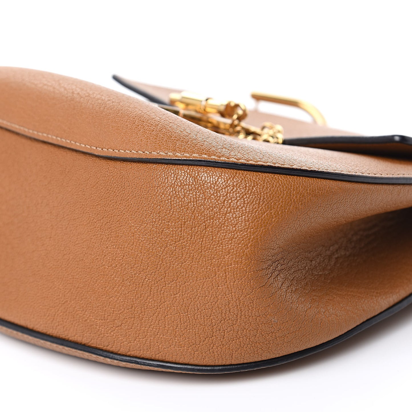 Grained Lambskin Drew Shoulder Bag Caramel