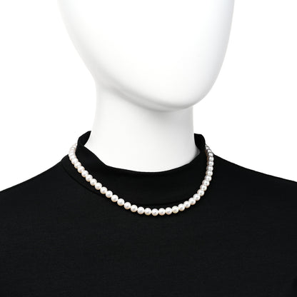 Tiffany Sterling Silver Freshwater Pearl 6-7mm Ziegfeld Necklace 2 of 6