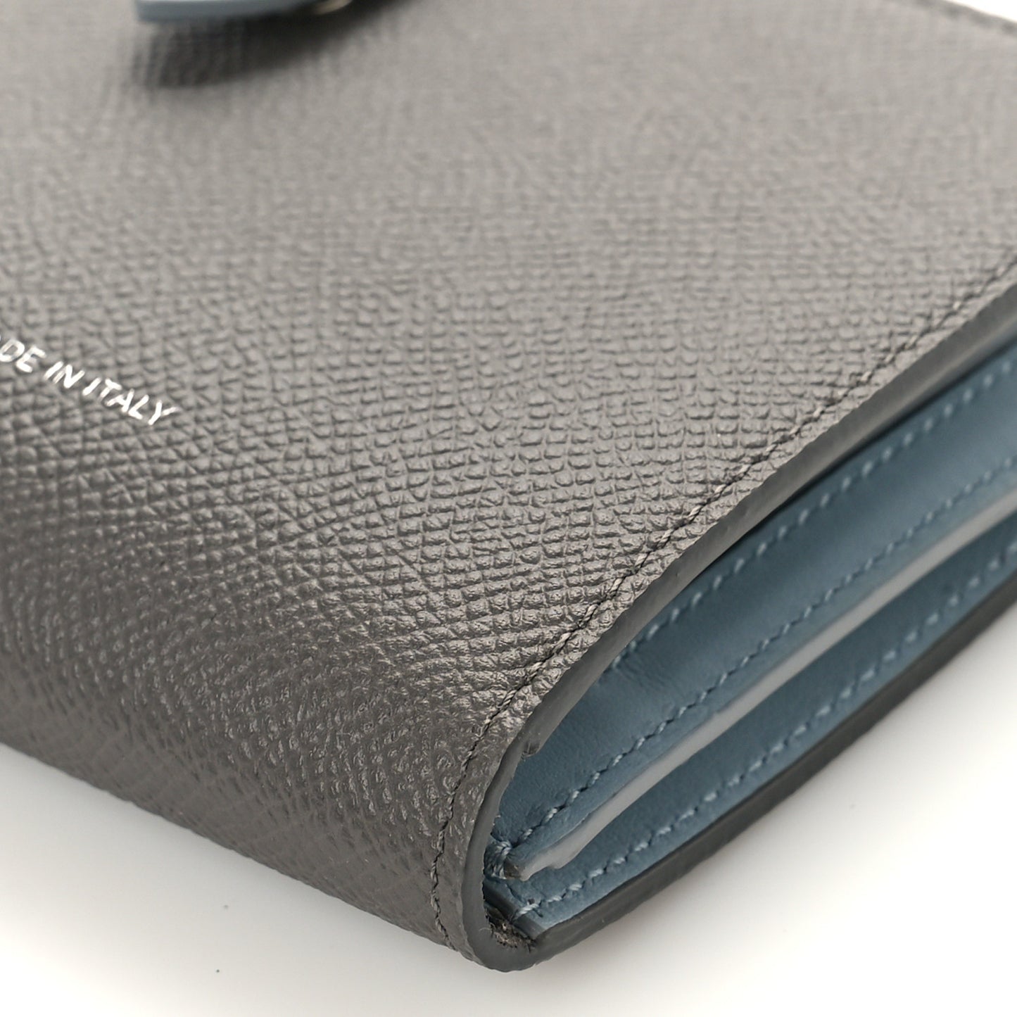 Grained Calfskin Medium Multifunction Strap Wallet Pebble Mineral