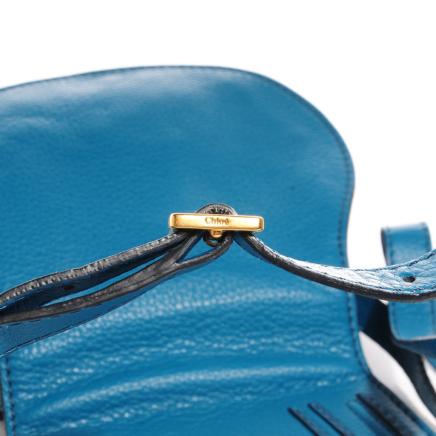 Calfskin Mini Marcie Round Crossbody Bag Laguna Blue