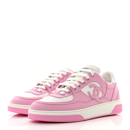 Chanel Cotton Sneakers 38.5 Pink White 3 of 9