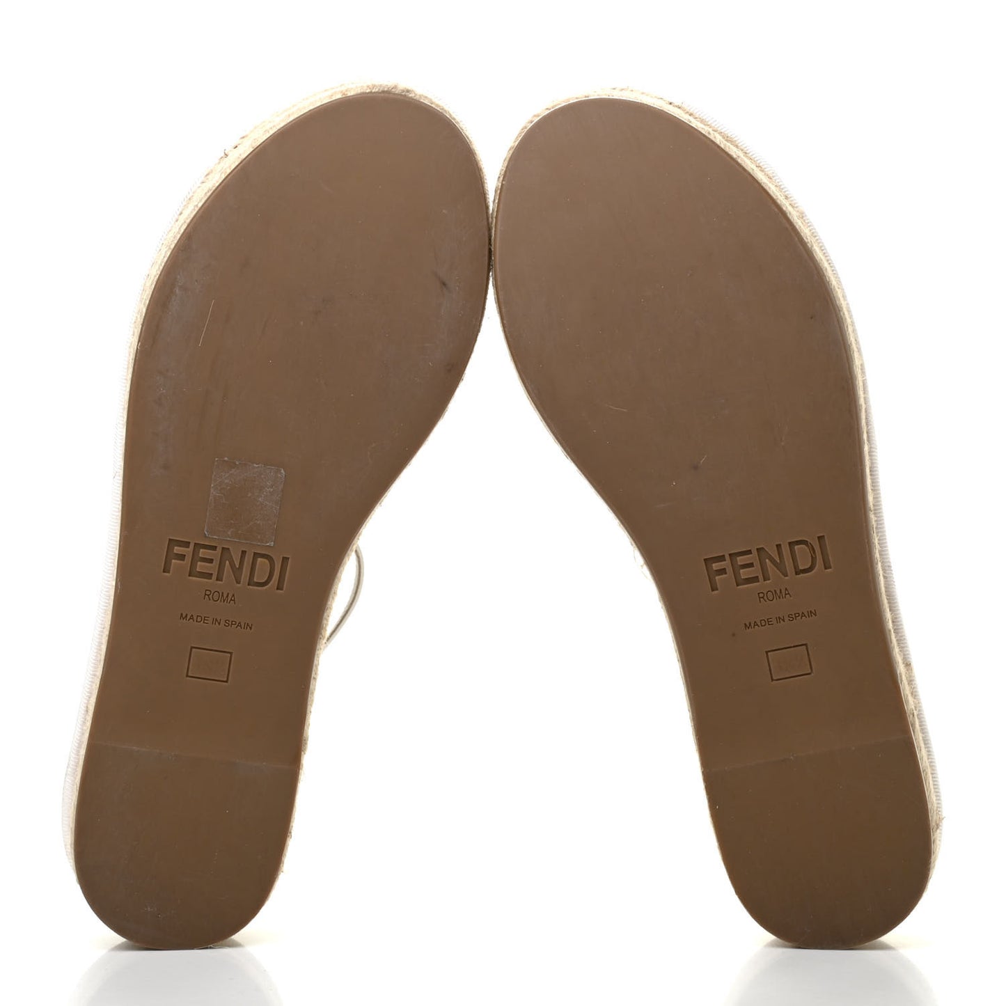 Nappa FF Embossed Espadrille Platform Sandals 38.5 Snow