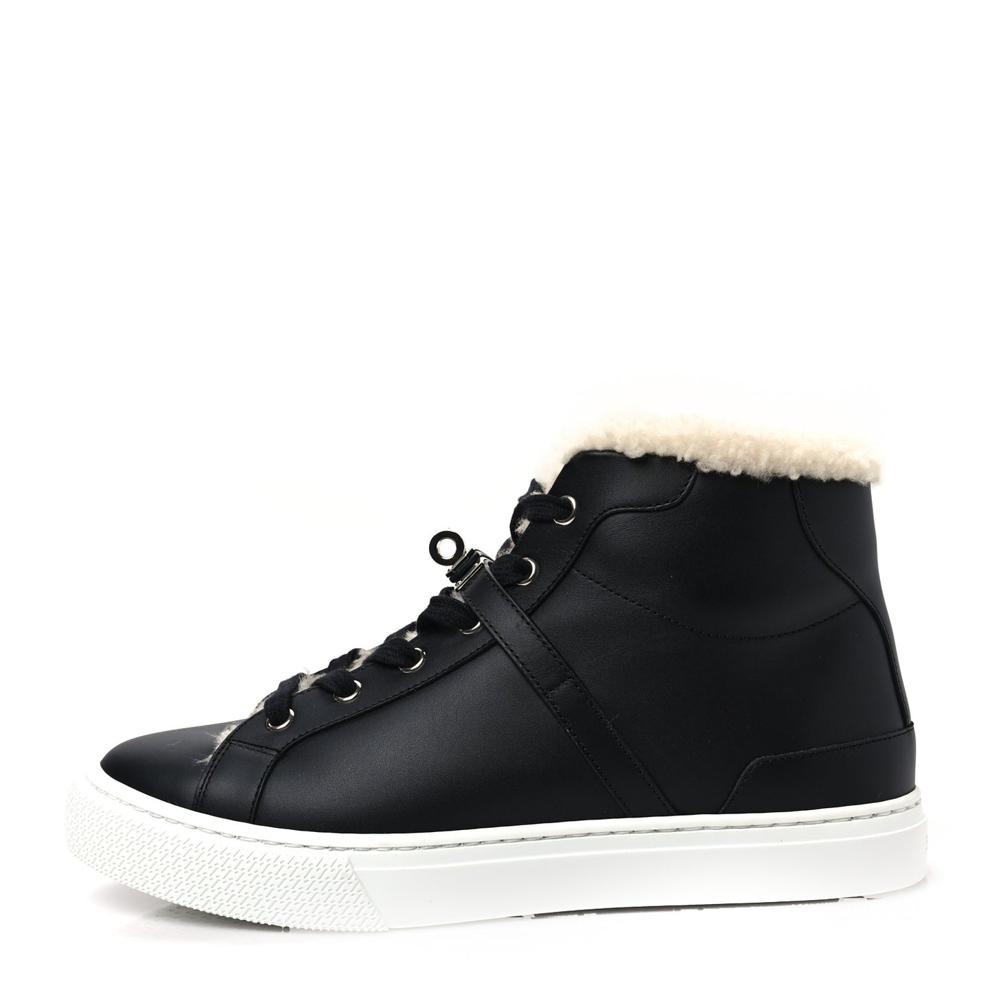 Calfskin Woolskin Daydream Sneakers 38.5 Black Ecru