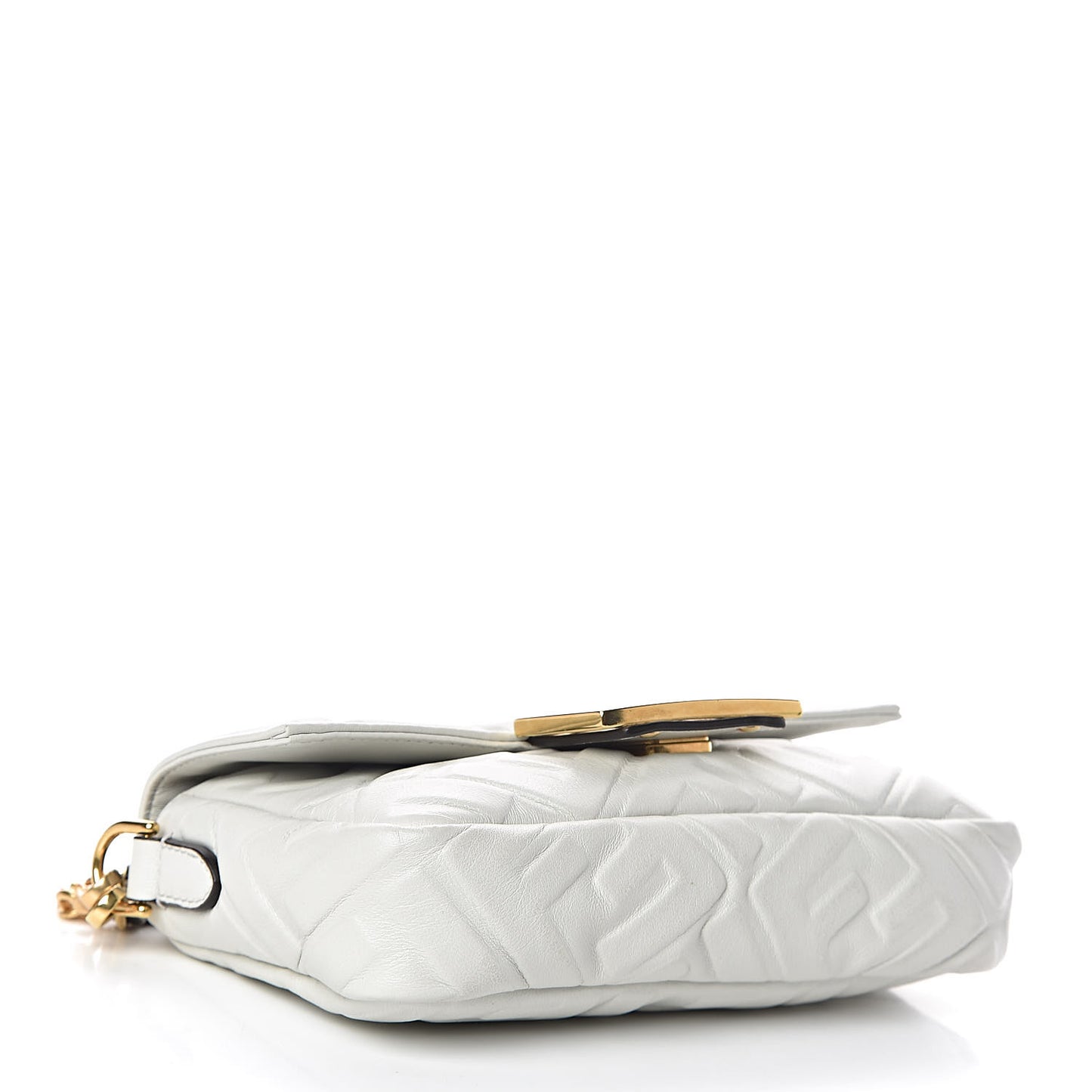 Nappa FF 1974 Embossed Mini Baguette White