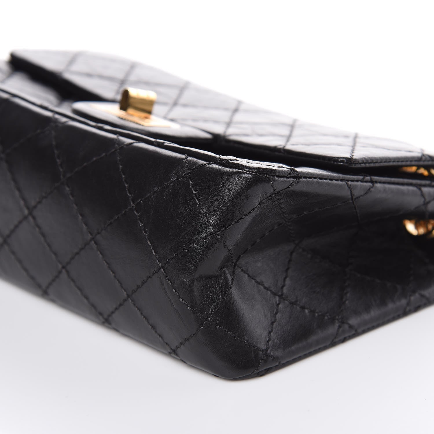 Chanel Aged Calfskin Quilted 2.55 Reissue Mini Flap Black 9 of 10