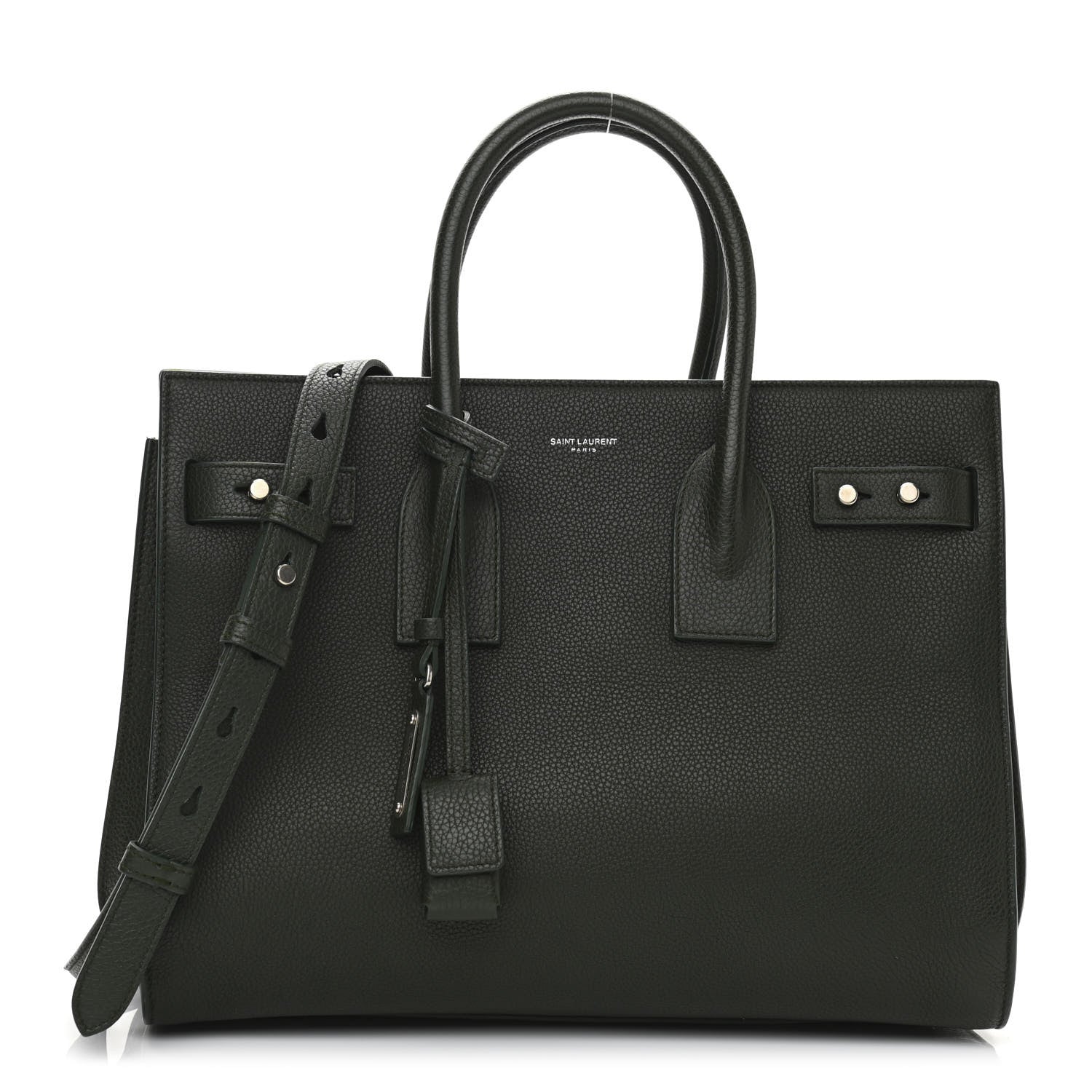 Saint Laurent Grained Calfskin Small Supple Sac De Jour Dark Vert 1 of 9