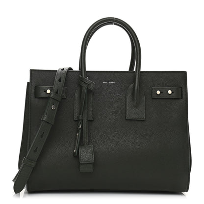 Saint Laurent Grained Calfskin Small Supple Sac De Jour Dark Vert 1 of 9