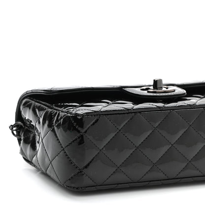 Chanel Patent Calfskin Quilted Mini Rectangular Flap So Black 5 of 11