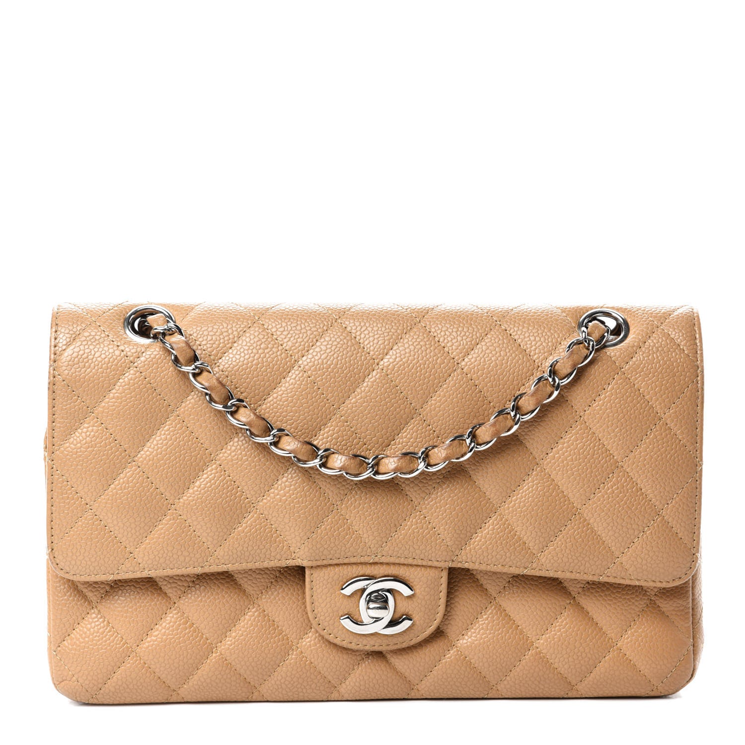 Chanel Caviar Quilted Medium Double Flap Beige 1 of 18