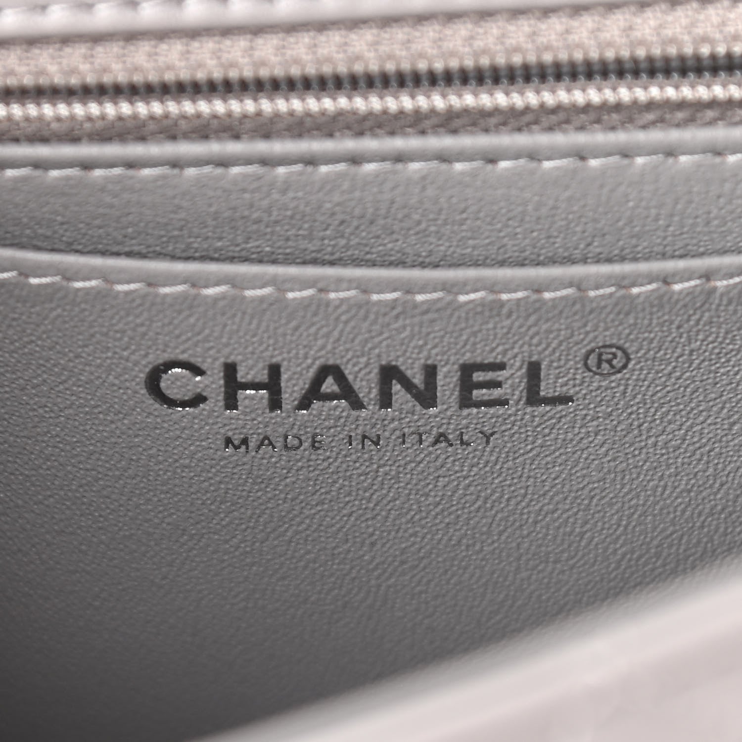 Chanel Lambskin Quilted Mini Rectangular Flap Grey 6 of 11