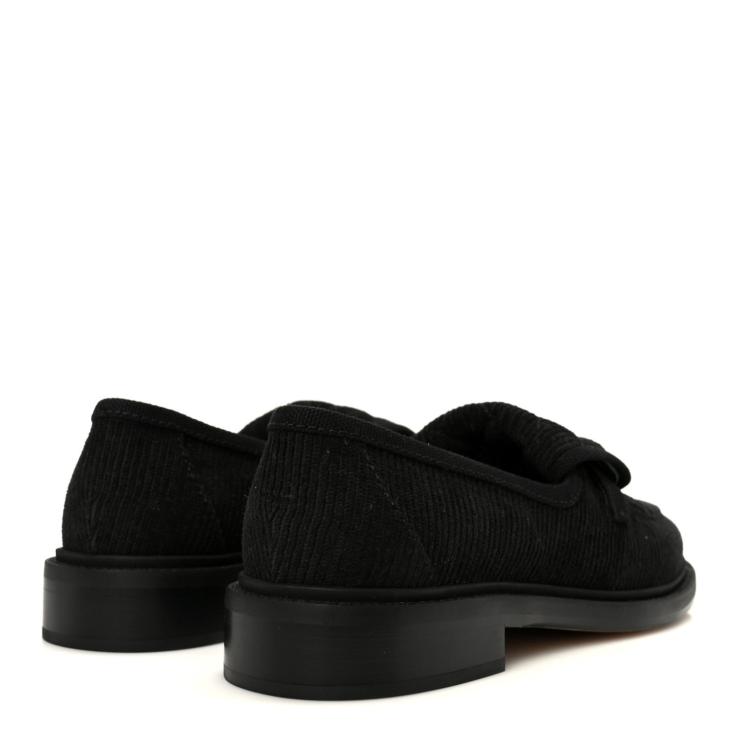 Chanel Corduroy Quilted CC Turnlock Loafers 36 Black 5 of 10
