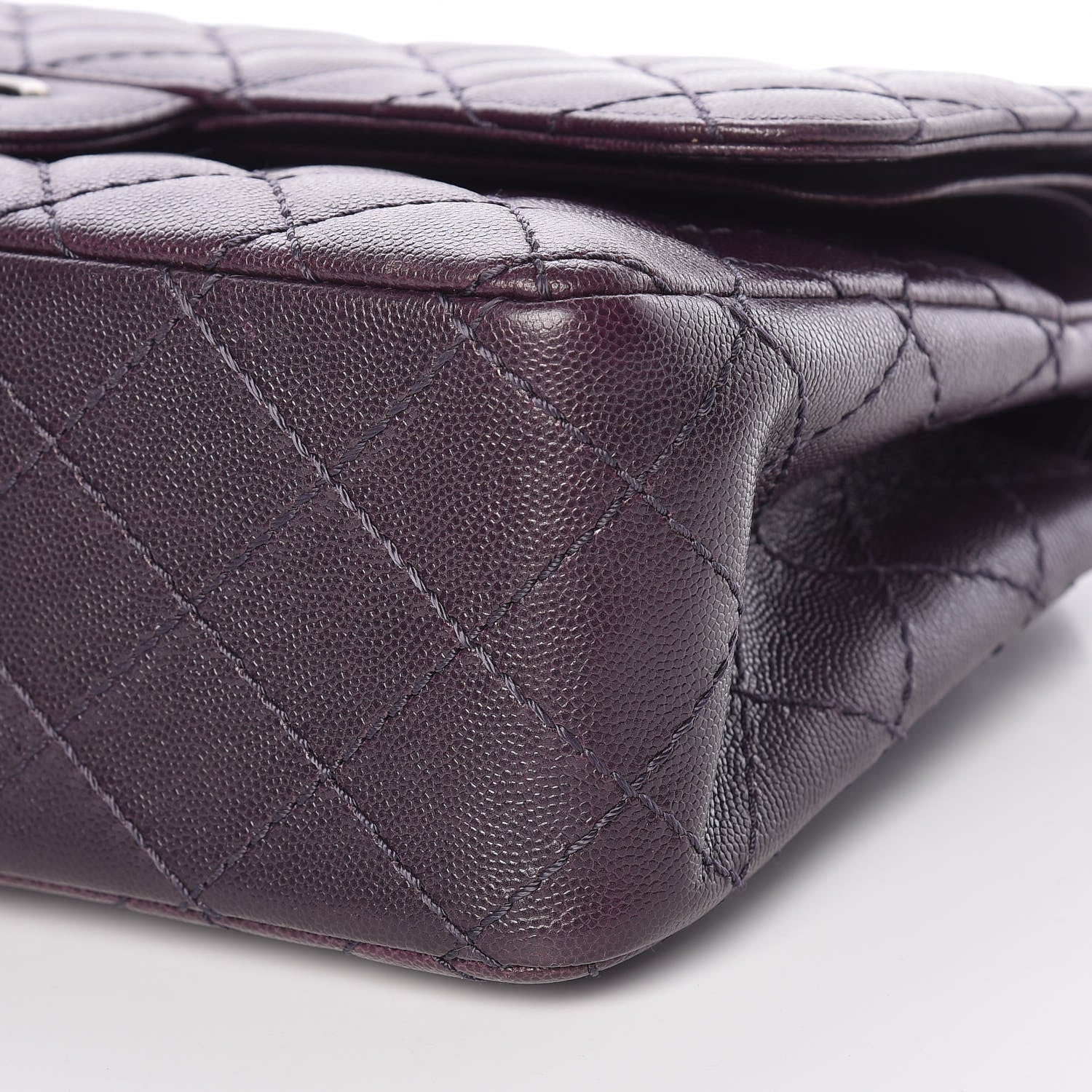 Chanel Caviar Quilted Jumbo Double Flap Dark Purple 12 of 13