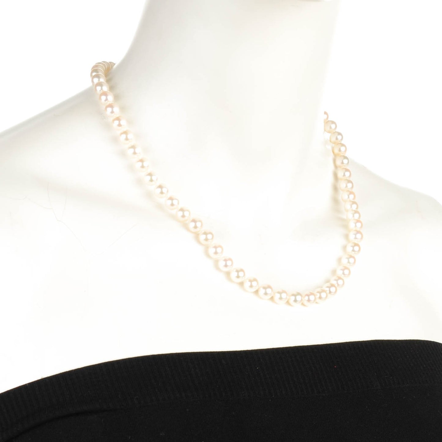 14K Yellow Gold Pearl Diamond 7mm Blue Lagoon Strand Necklace 18