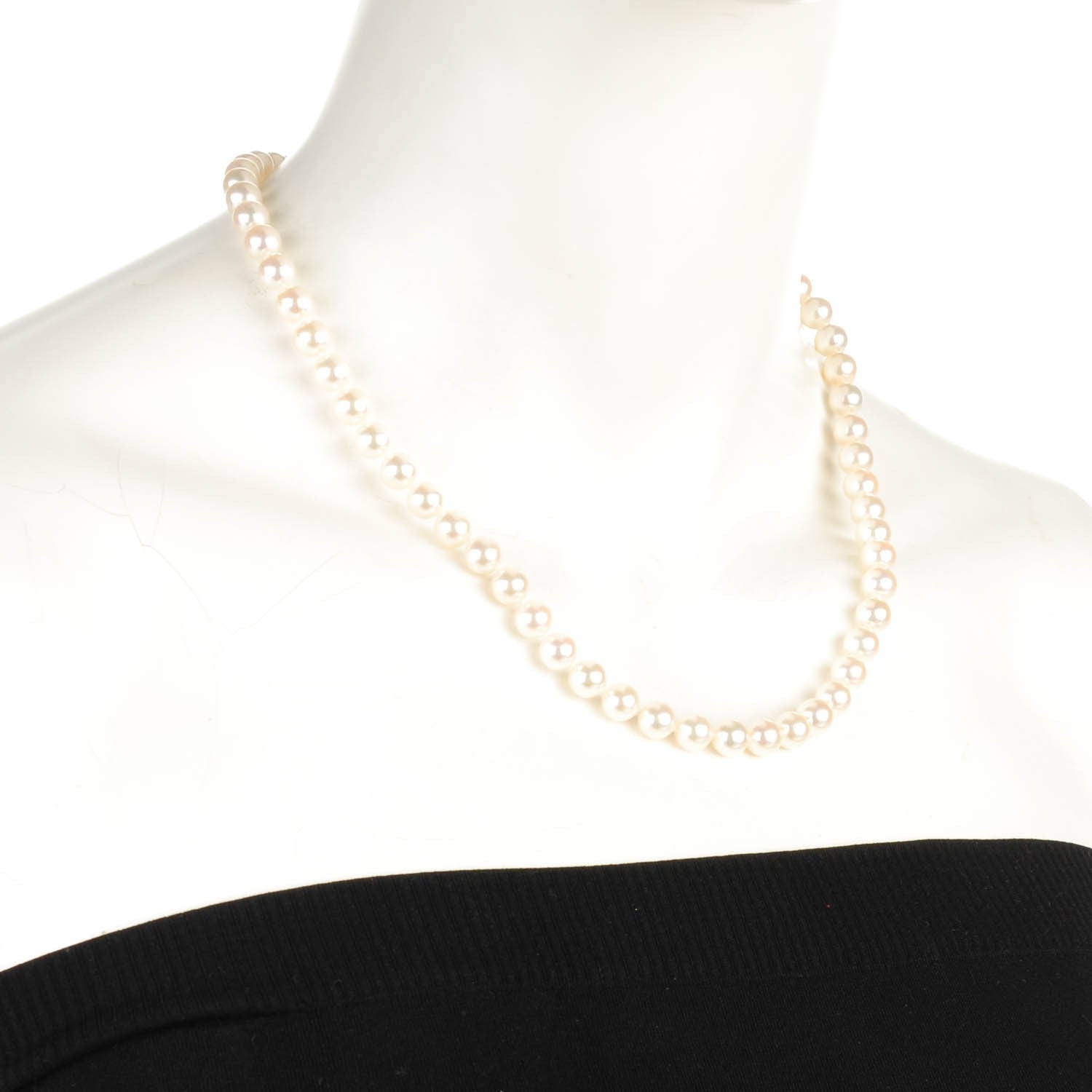 Mikimoto 14K Yellow Gold Pearl Diamond 7mm Blue Lagoon Strand Necklace 18 2 of 6