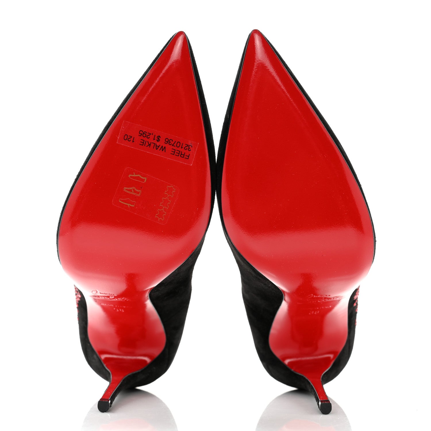 Christian Louboutin Veau Velours Hottie Walkie 120 Pumps 38 Black 5 of 11