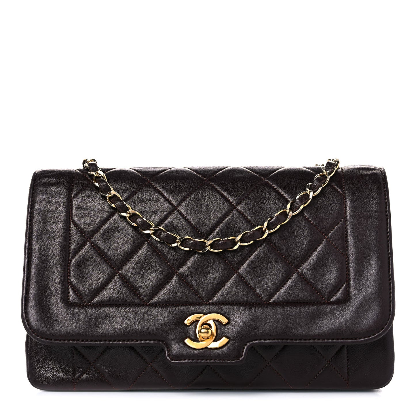 Lambskin Quilted Medium Single Flap Burgundy