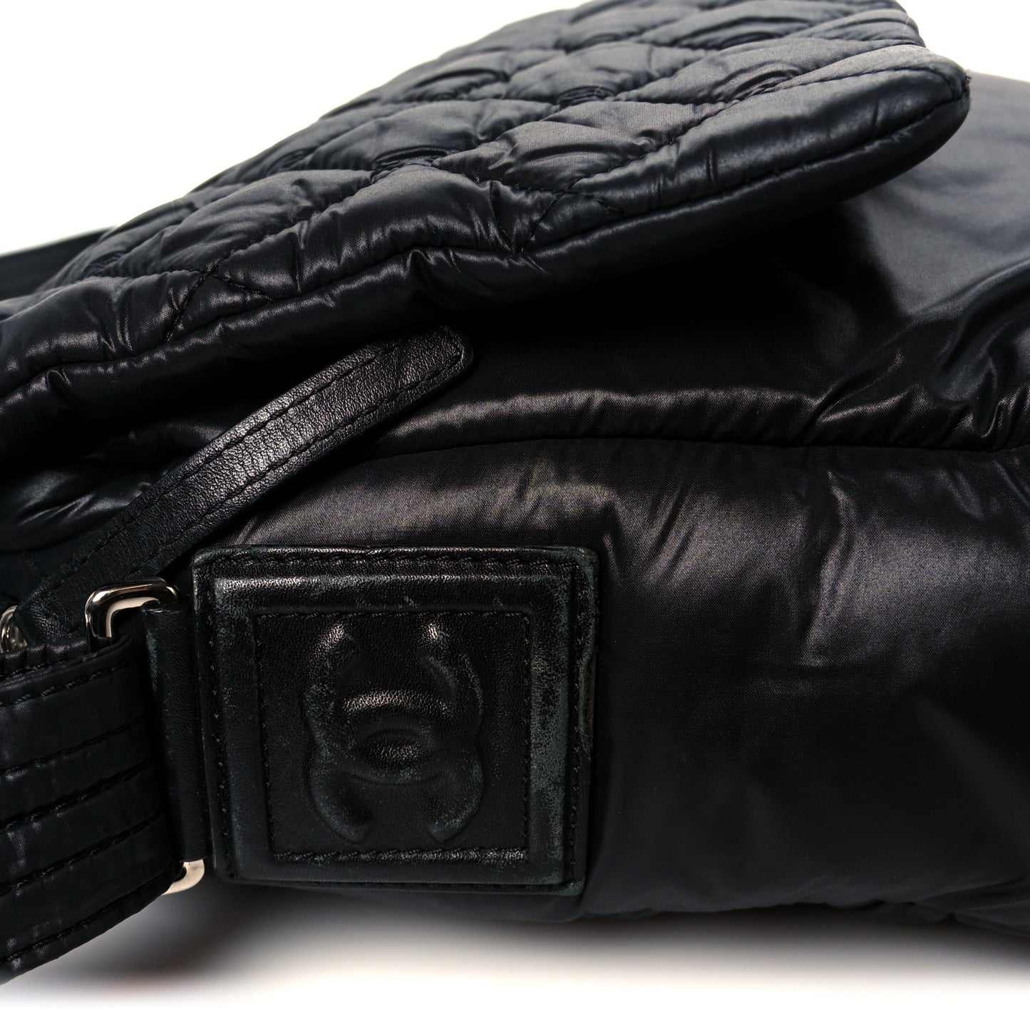 Nylon Coco Cocoon Messenger Bag Black